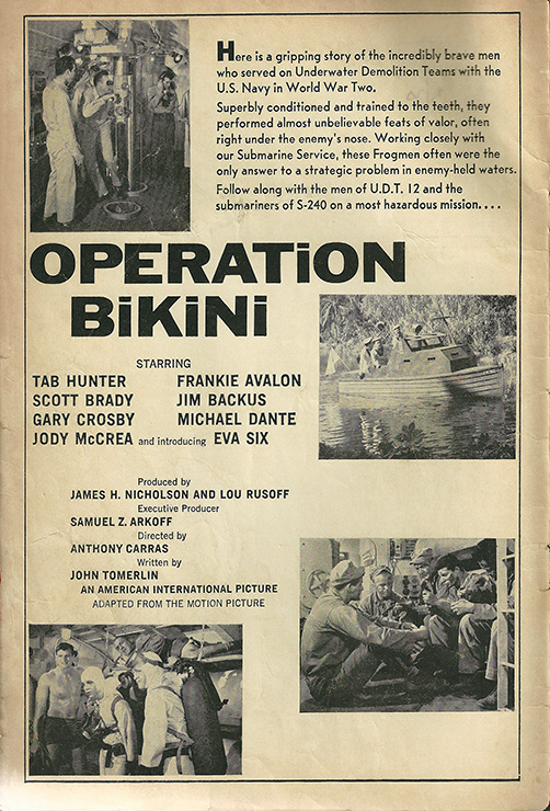 1963 Operation Bikini Comic inside cover